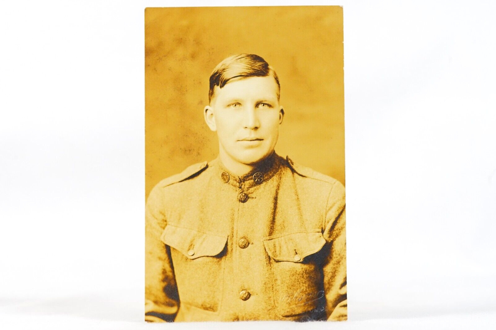 Pre-WW1 US Army Soldier Wool Coat Milton PA Real Photo Postcard RPPC