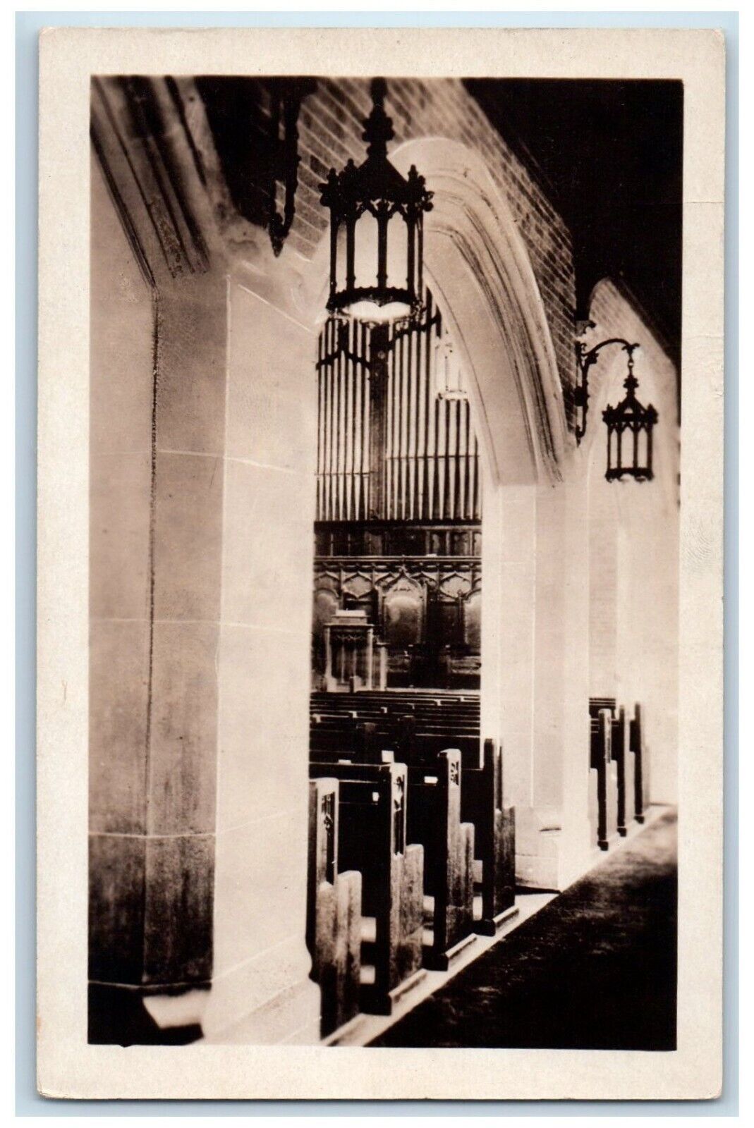 c1930\'s Plymouth Congregational Church Interior Milwaukee WI RPPC Photo Postcard
