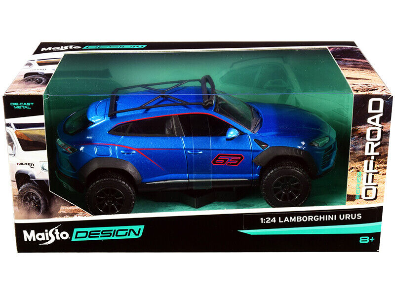 Lamborghini Urus #63 with Roof Rack Blue Metallic \