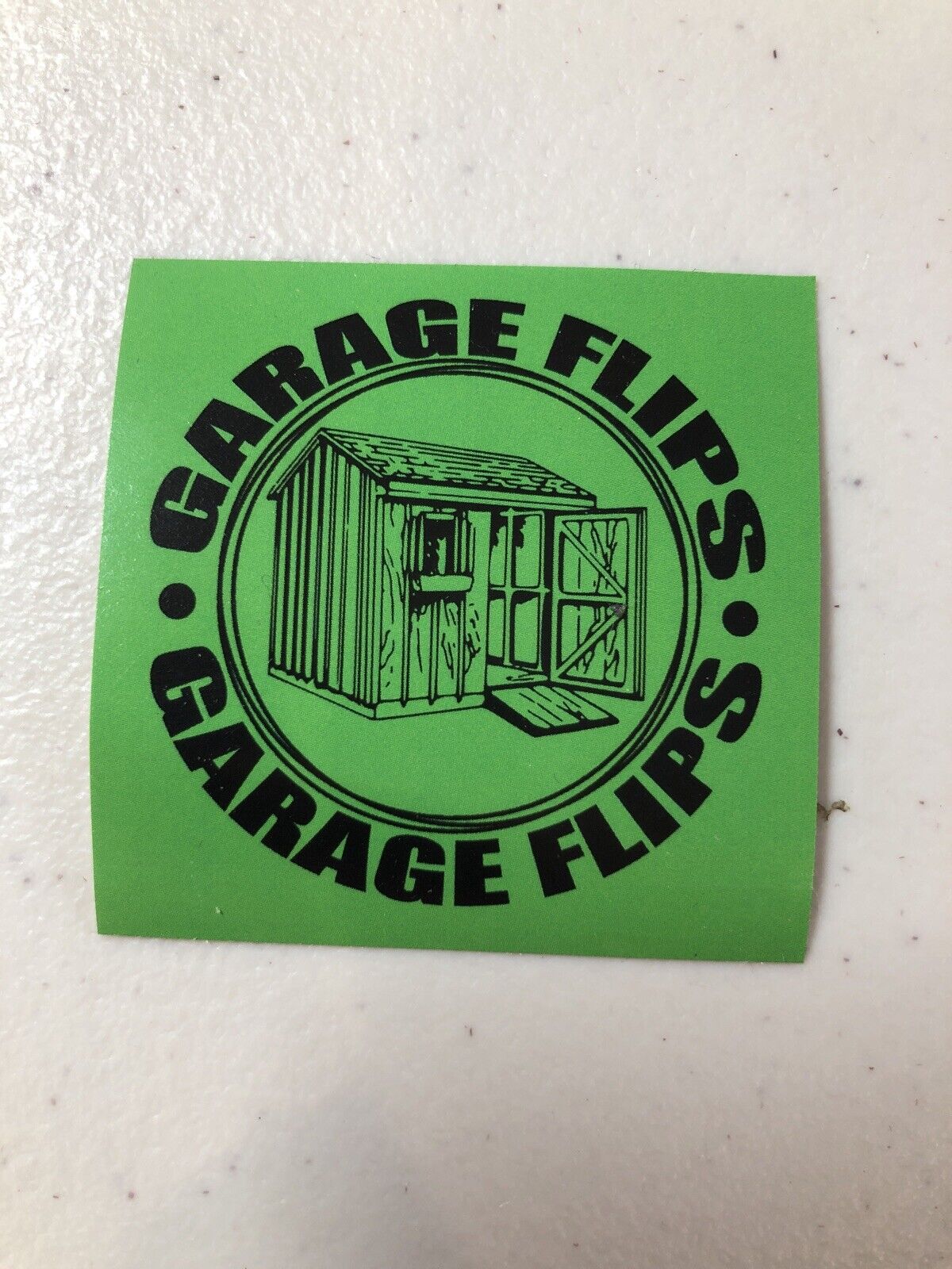 Garage Flips - Shed Flips - Collectible Green Stickers