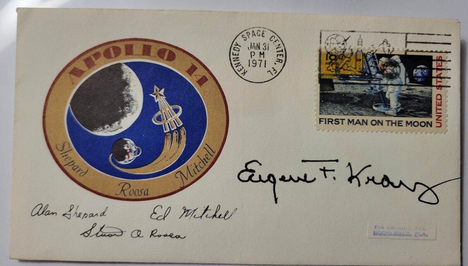 Eugene Kranz SIGNED Apollo 14 Postal Cover January 31, 1971 3rd MOON LANDING