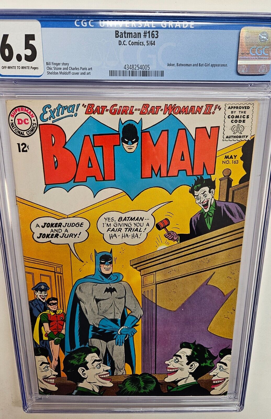 Batman #163 Sheldon Maldoff Joker Cover DC 1964 Bat-Girl Batwoman CGC 6.5