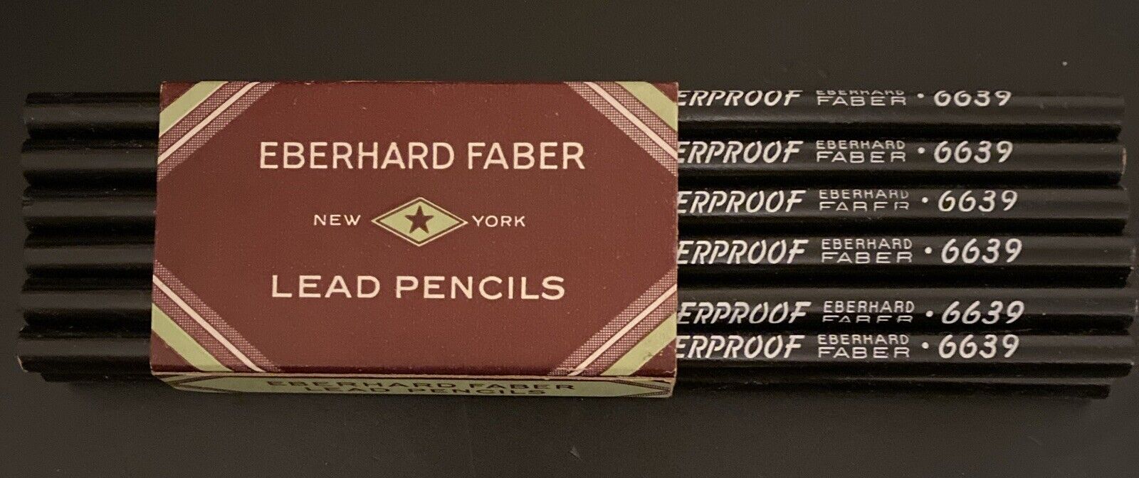 Vintage Eberhard Faber Weatherproof 6639 Thick Lead Pencils Dozen USA