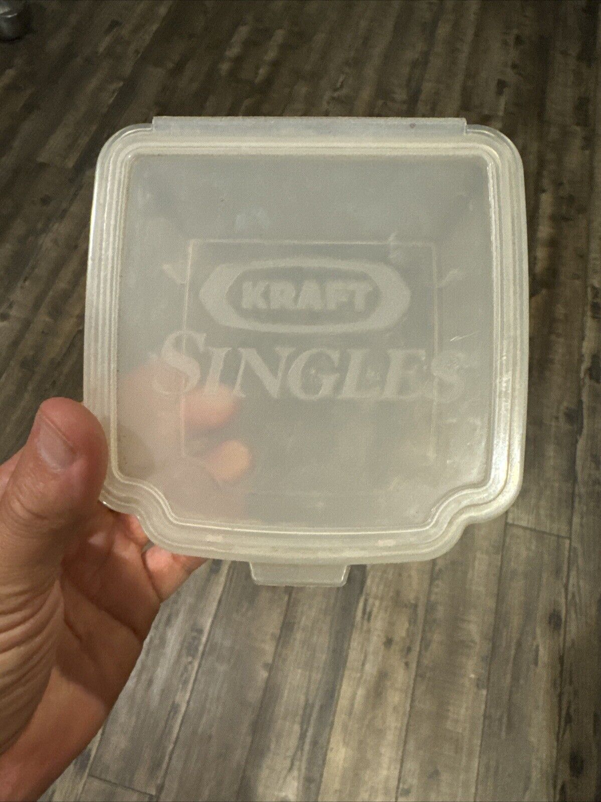 Vintage 1990s Kraft Cheese Singles Storage Container Clear Plastic Food Box