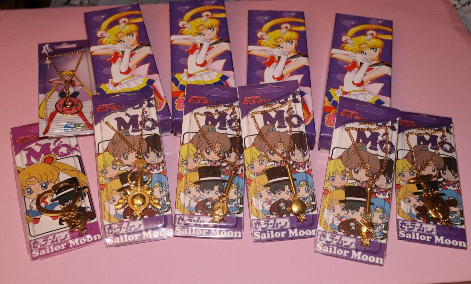 Sailor Moon 11 piece jewelry lot compact wand cosmic Heart NIP anime