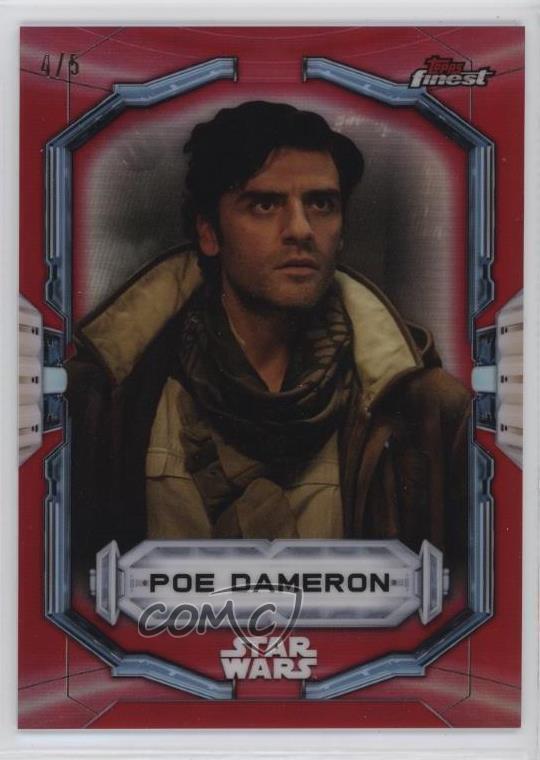 2022 Topps Finest Star Wars Red Refractor 4/5 Poe Dameron #73 05na