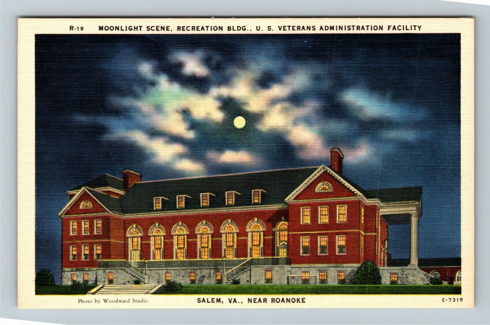 Salem VA-Virginia US Veterans Administration Recreation Moon Vintage Postcard