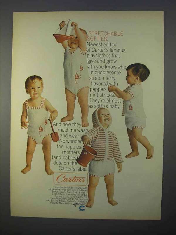 1966 Carter\'s Stretchable Softies Baby Clothes Ad