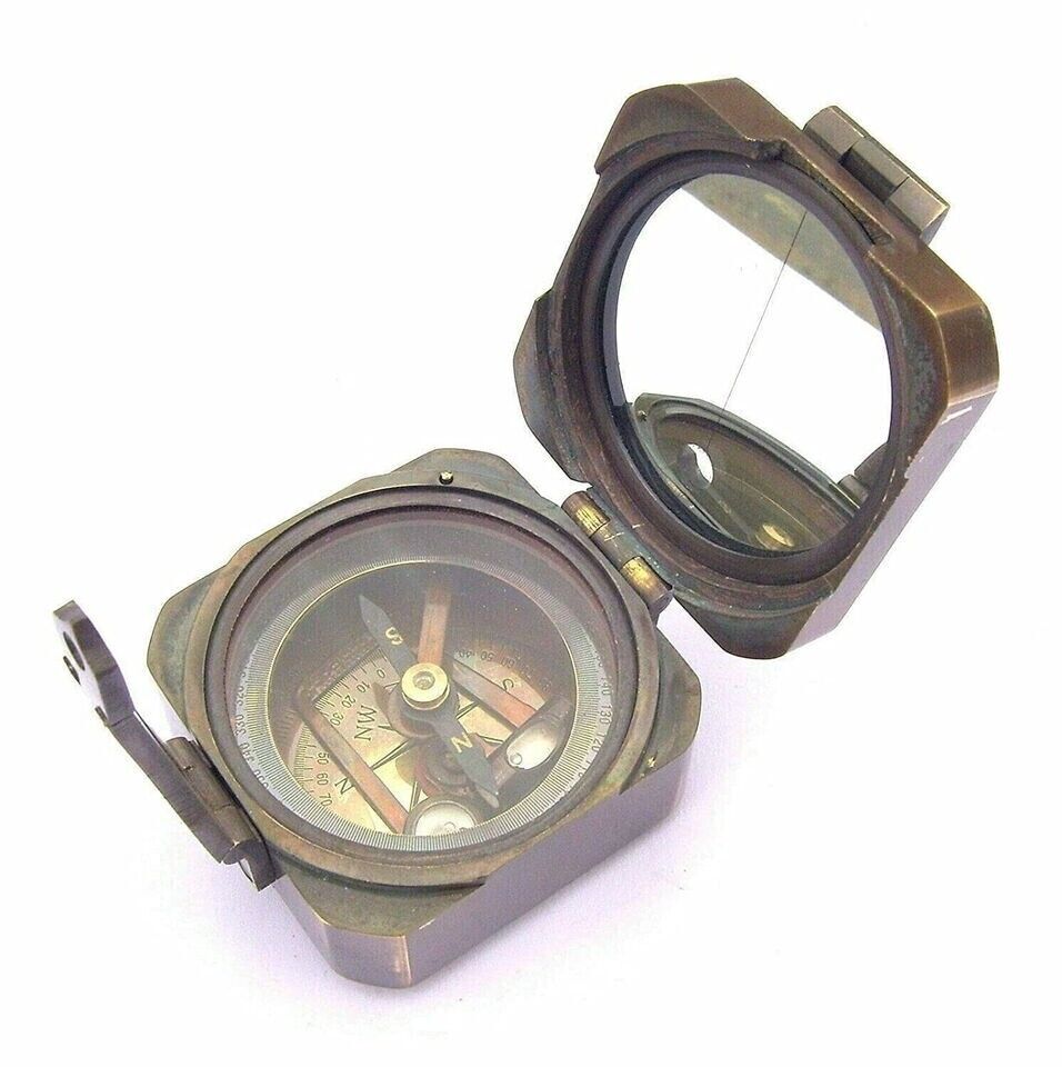Vintage Brass Theodolite Compass Alidade Transit Brunton Survey Instrument