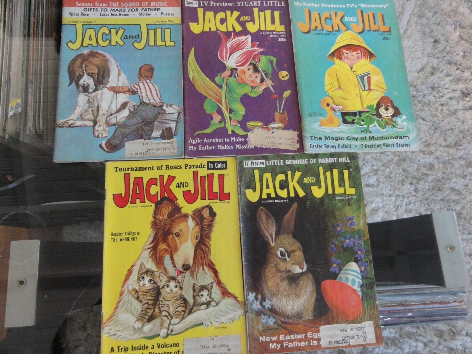 Jack and Jill Magazine Lot June 1965 March 1966 April 1966 March 1967 Jan 1967