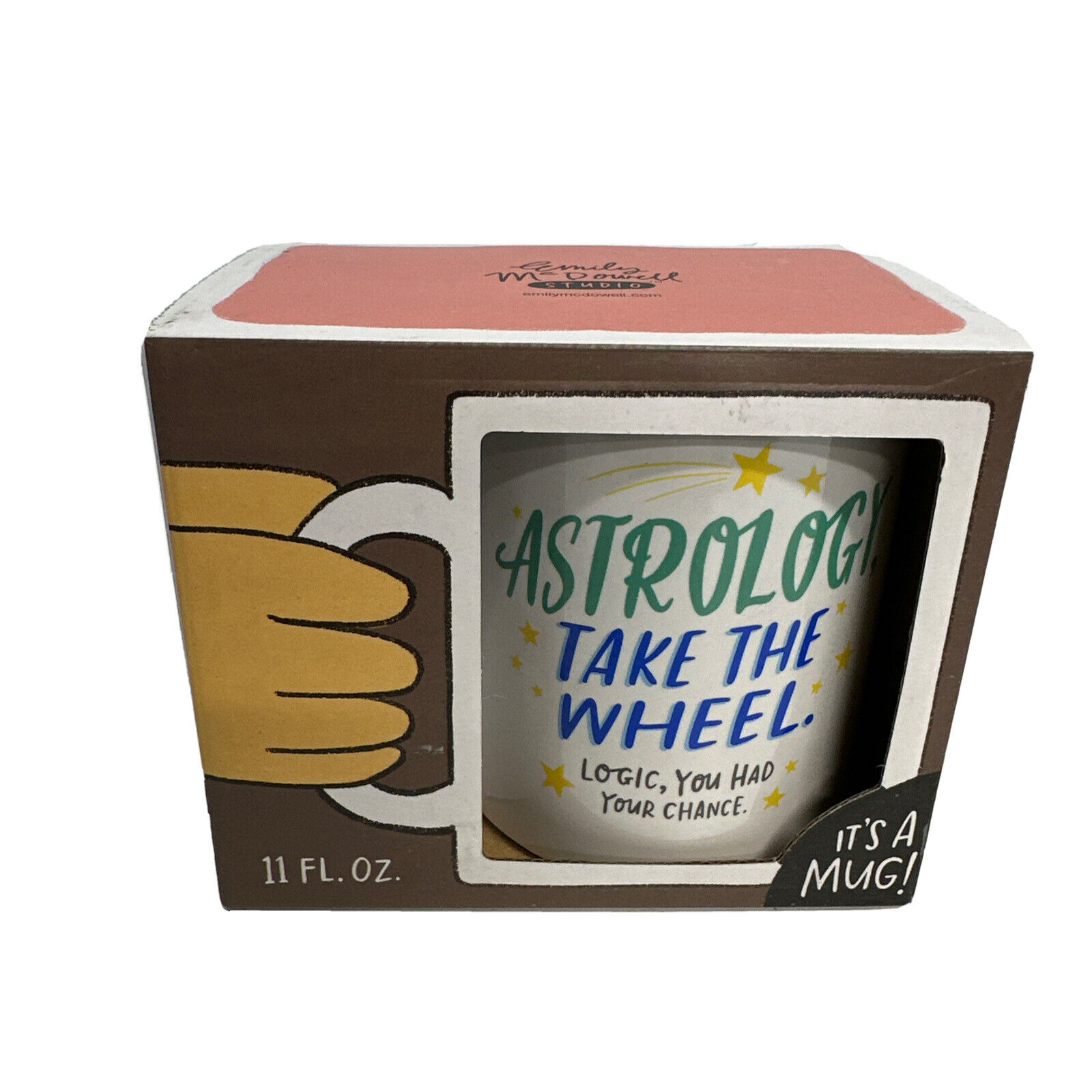 Emily McDowell Coffee Mug Astrology Take The Wheel Cup 11 oz. w/ Box pi