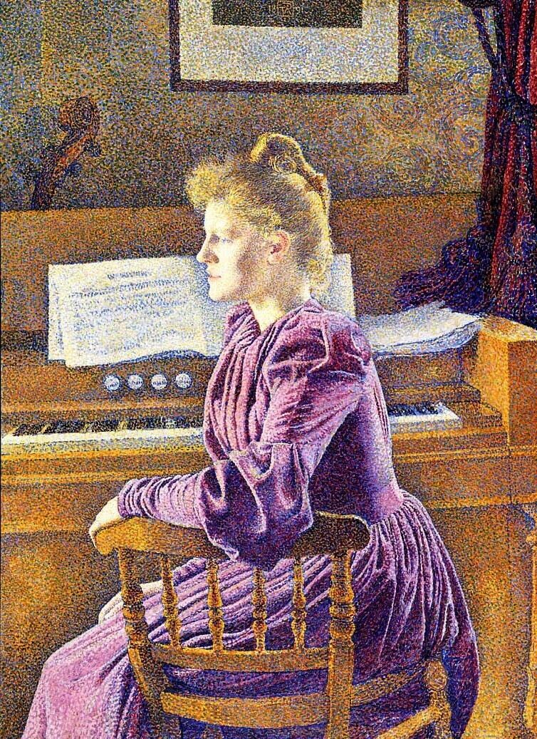Dream-art Oil painting Maria-Sethe-at-the-Harmonium-1891-William-Merritt-Chase-o