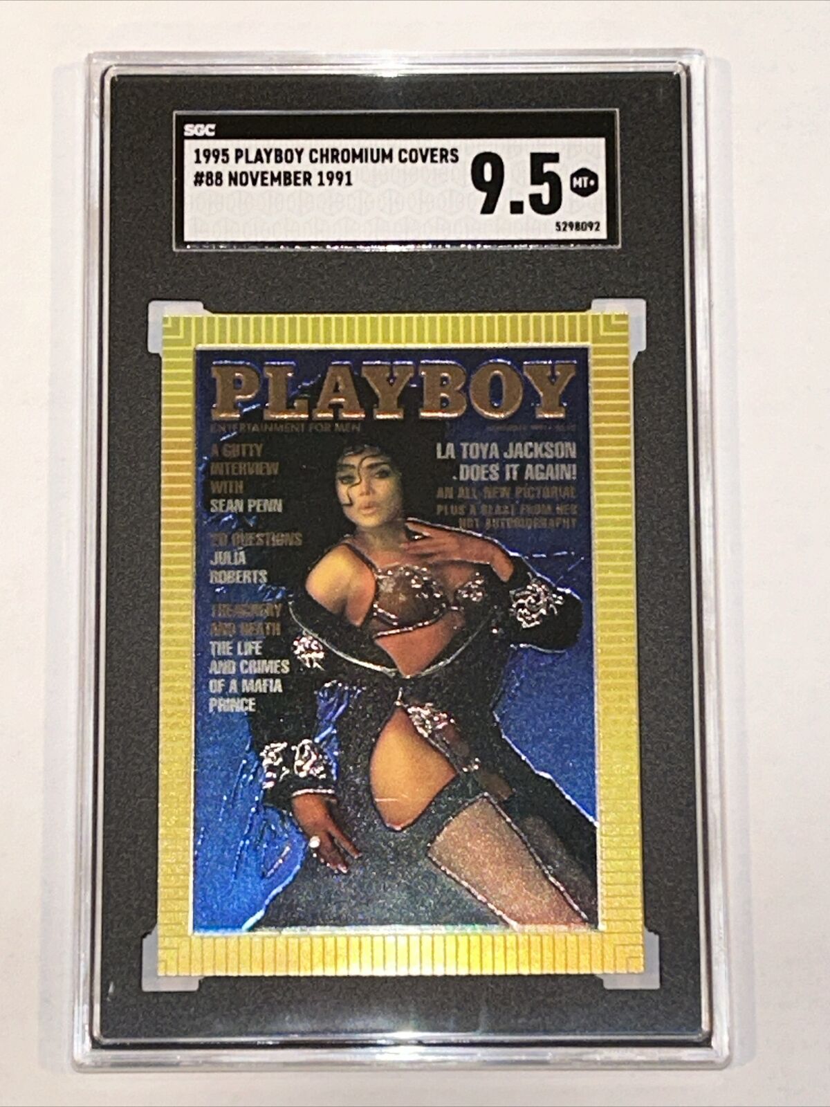 1995 Playboy Chromium Covers La Toya Jackson #88 November 1991 Graded SGC By 9.5