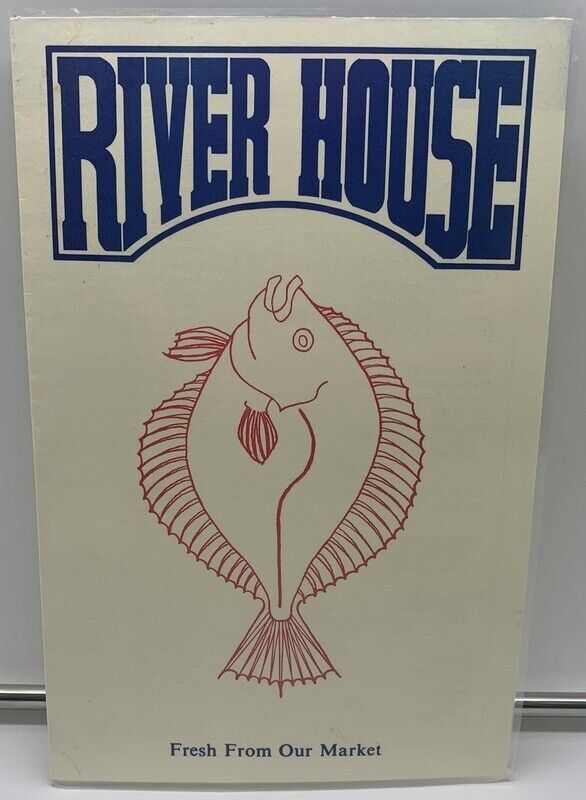 Vintage Menu River House Seafood Restaurant