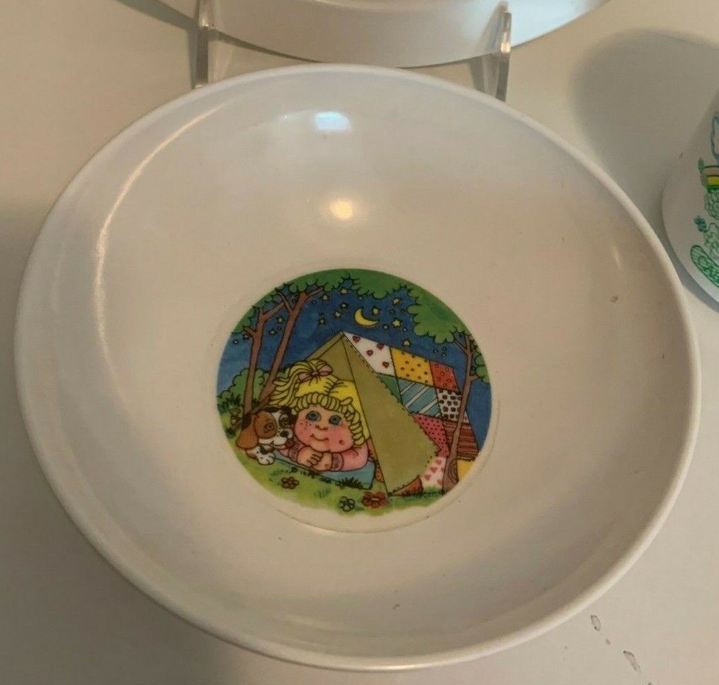 Cabbage Patch Cereal Bowl OAA  Cartoon Kids Camping Vintage 1986