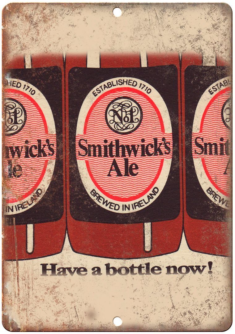 Smithwick\'s Ale Ireland Vintage Beer Ad Reproduction Metal Sign E278