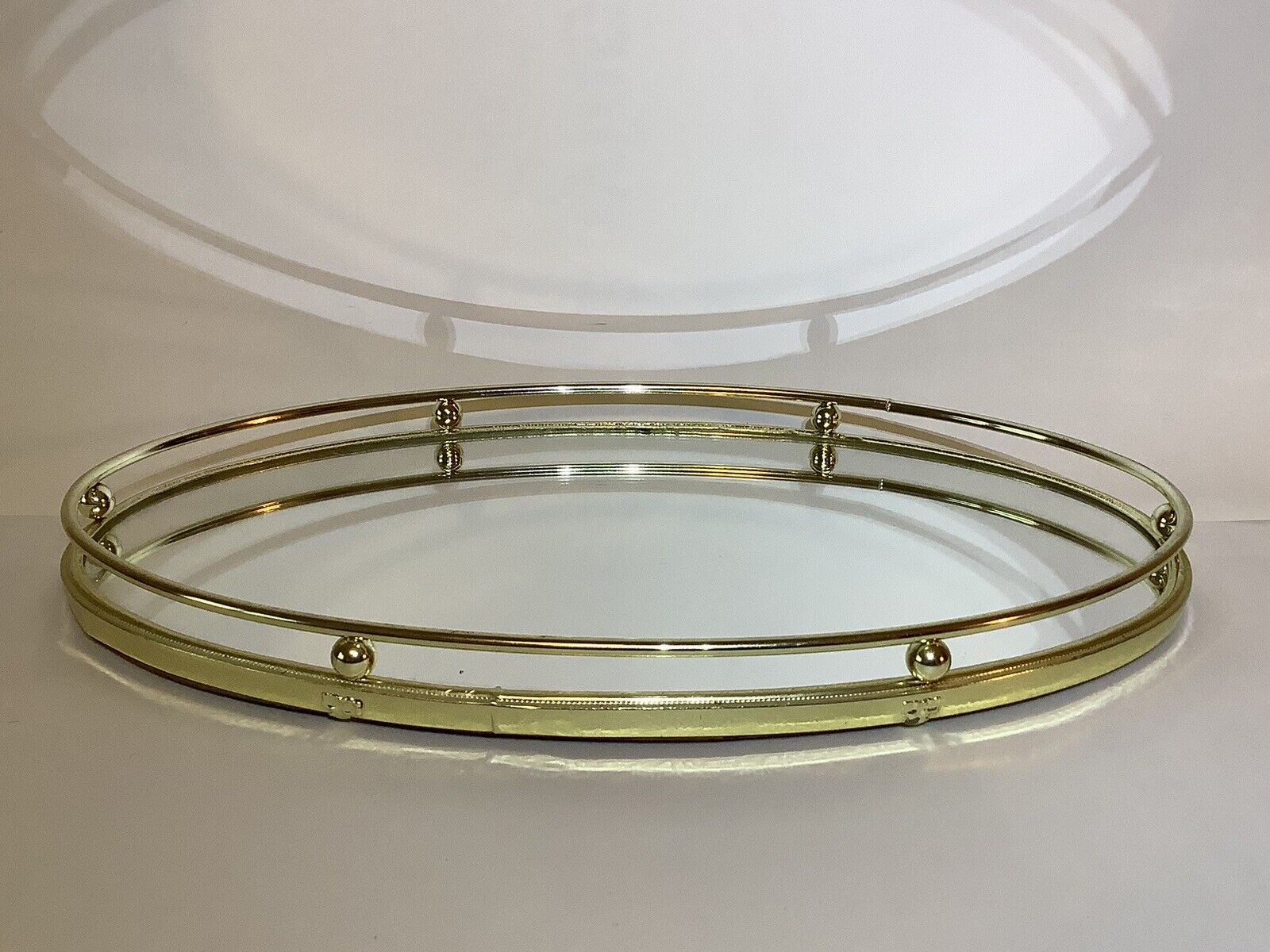 Vintage Oval Mirror Vanity Tray