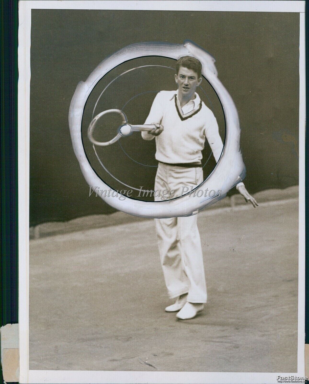 1930 Davis Cup Team Practices John Van Ryn Huntington Valley Tennis 6X8 Photo
