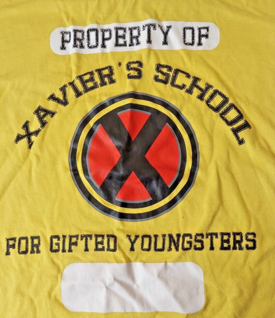 Property of Xavier\'s School for the Gifted 3XL Womens Yellow T-Shirt X-Men