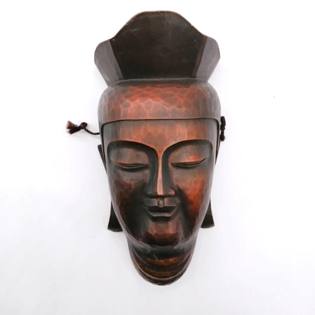 Japanese Wooden Buddha Face Mask Vintage Buddhism Ornament Interior MSA107
