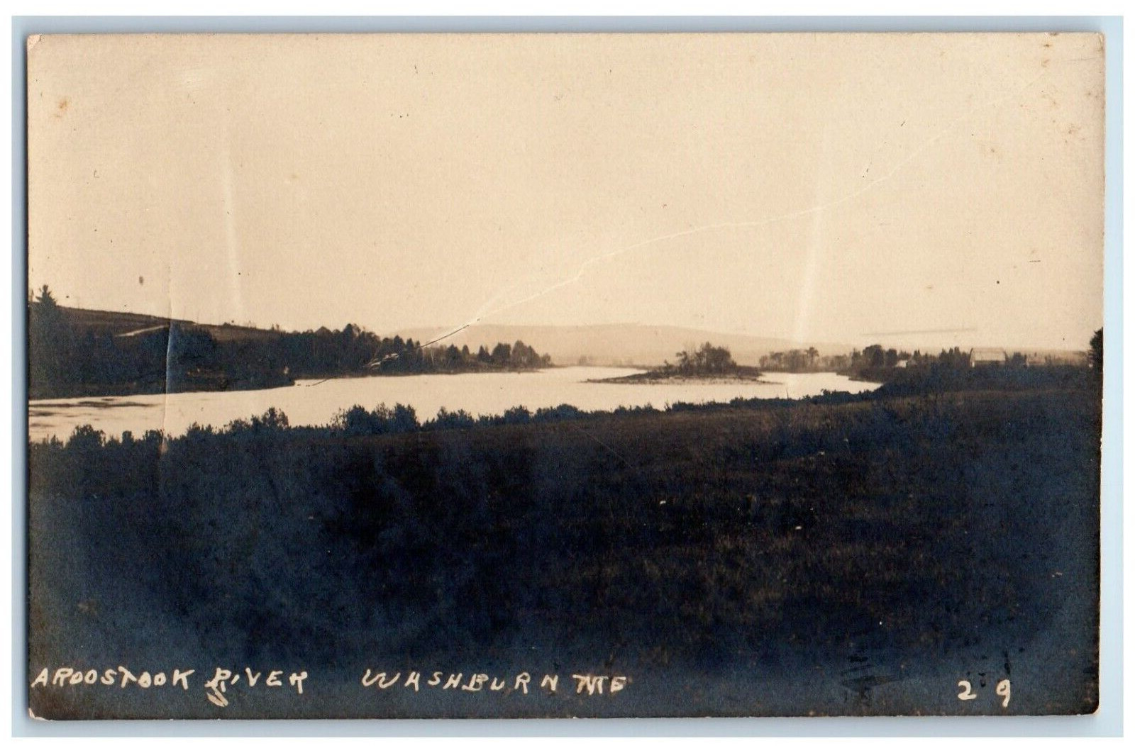 1930 Aroostook River View Washburn Maine ME RPPC Photo Posted Postcard