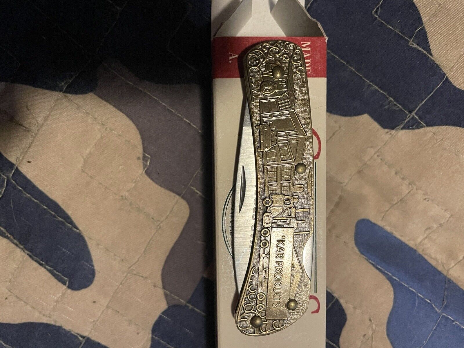 Very Unique Camillus Lockback Knife - KAR Products. Made In USA, NIB