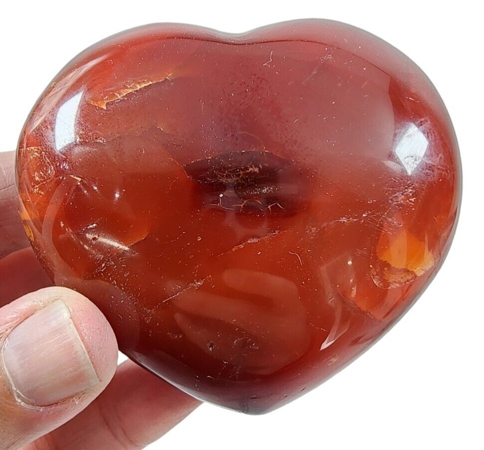 Carnelian Polished Puff Heart Madagascar 112 grams
