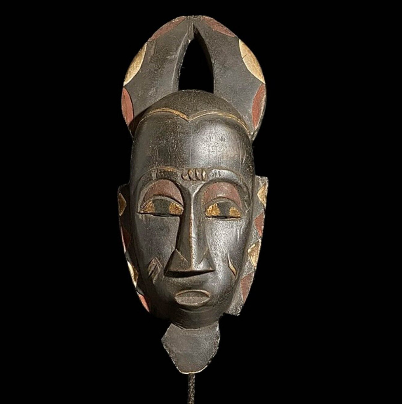 African Masks Antiques Tribal Face Vintage Carved Wood Hanging Guro Masks -7548