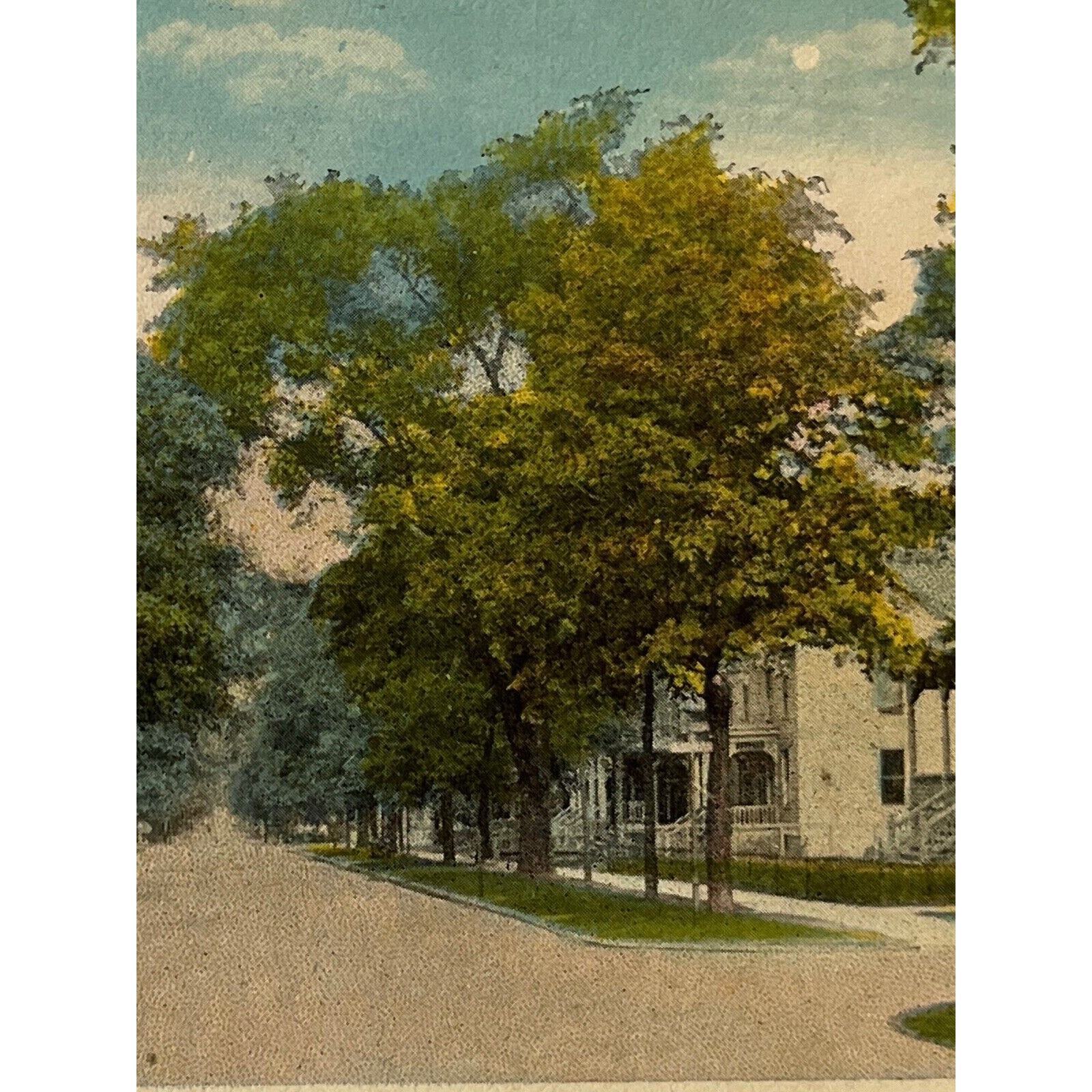 Antique Postcard Michigan City IN 1919 Litho Ephemera Street View Pine St CTA