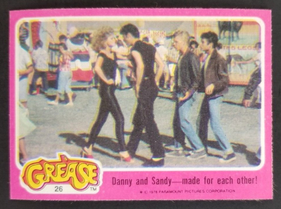 Grease 1976 Danny and Sandy Movie Topps Card #26 (NM)