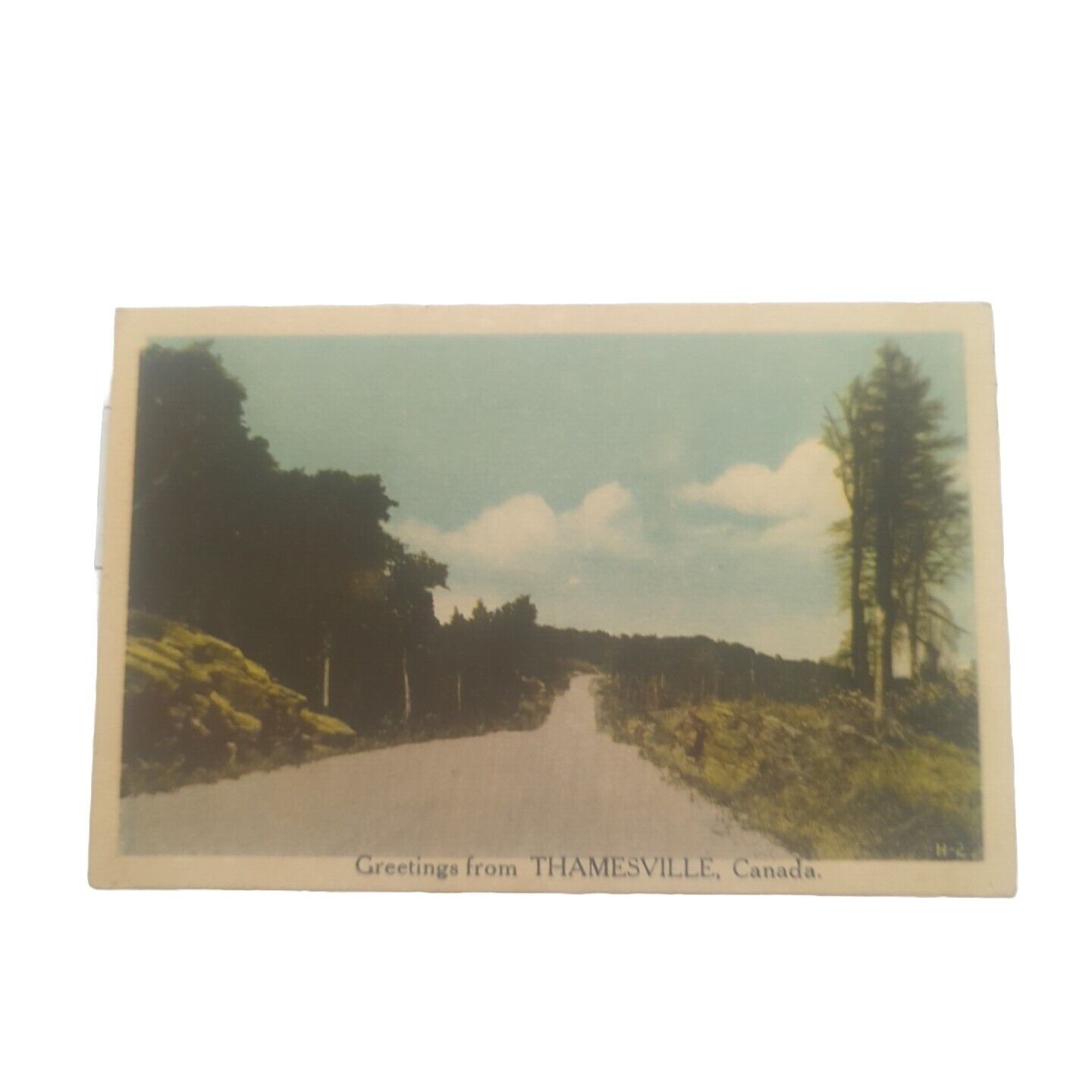Postcard Greetings from Thamesville Ontario Canada Road Highway CAN VTG 1.4.2