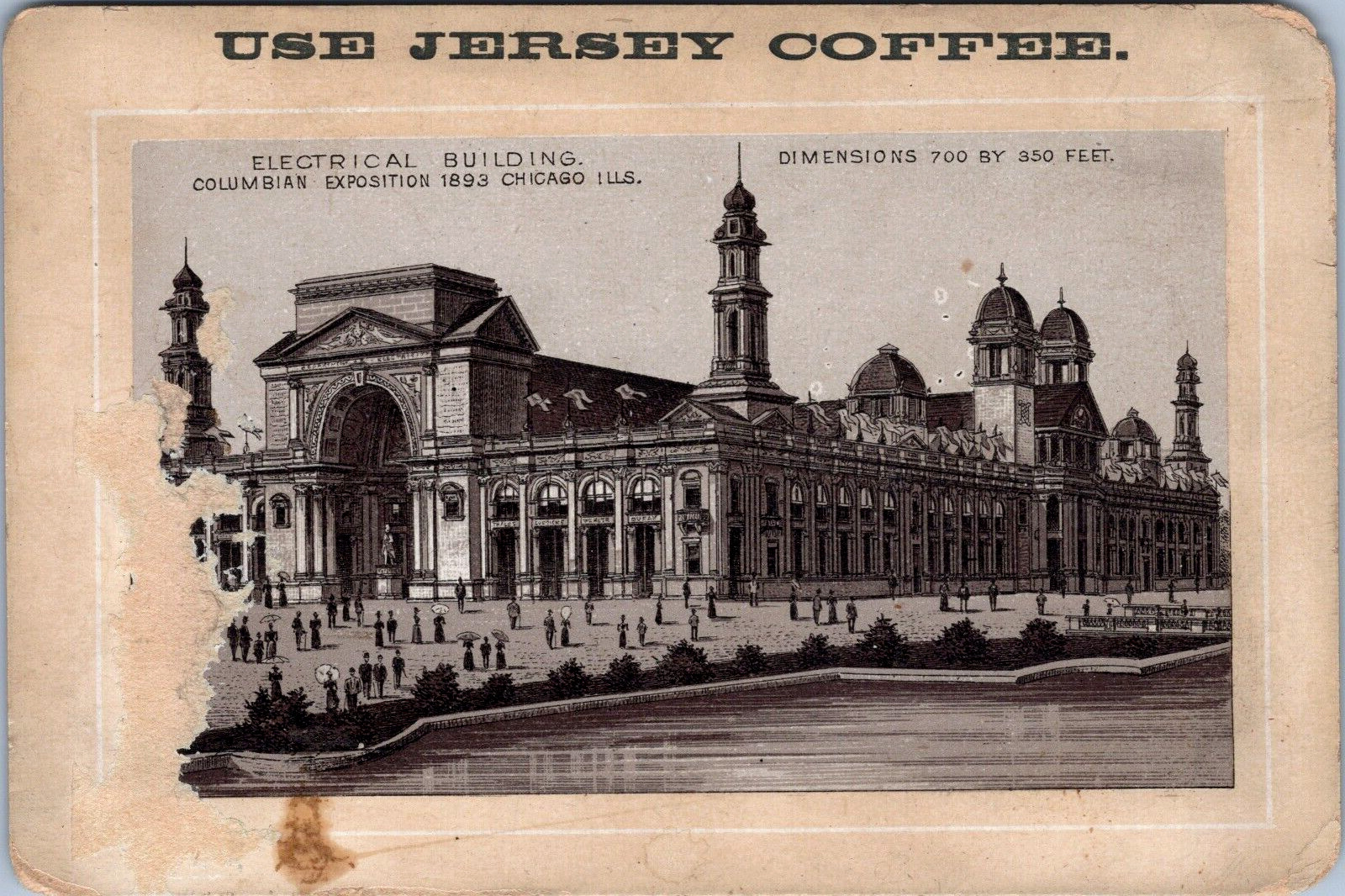 Jersey Coffee Victorian Trade Card Electrical Columbia Exposition 1893 Chicago