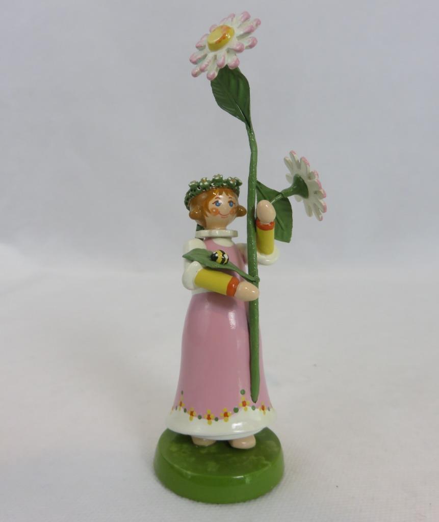 Vintage Kathe Wohlfahrt Kindertraum Flower Child w/Daisies Ladybug 5.5