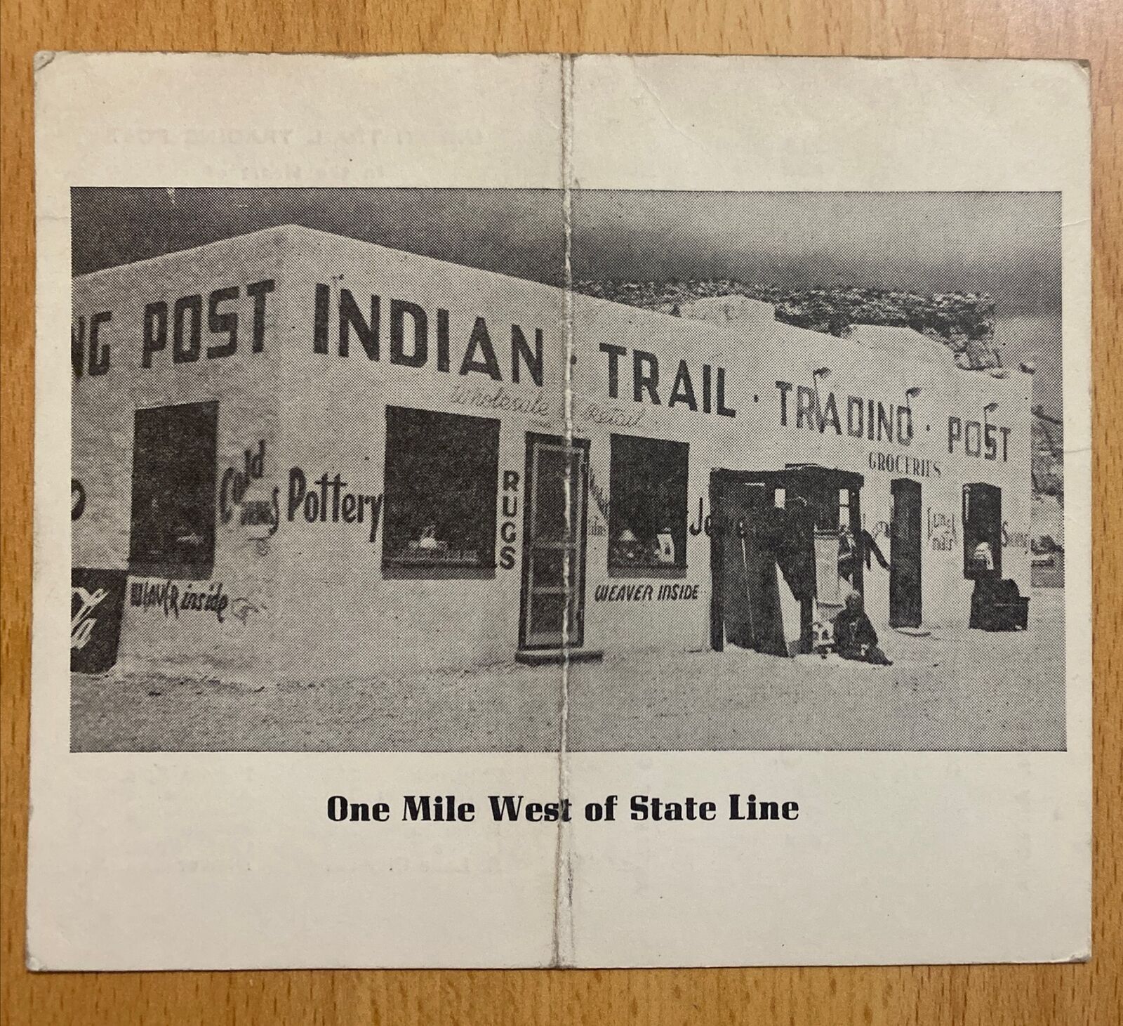 Vintage Route 66 Business Card Indian Trail Trading Post Ortega Lupton Arizona