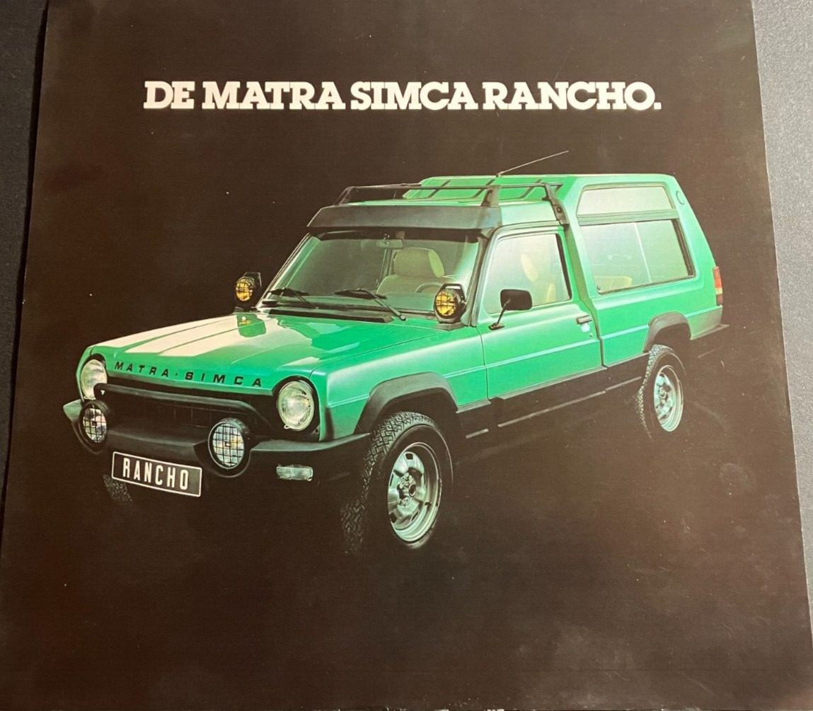 Matra Simca Rancho - Vintage Original Double-Sided Dealer Print Ad - DUTCH CLEAN