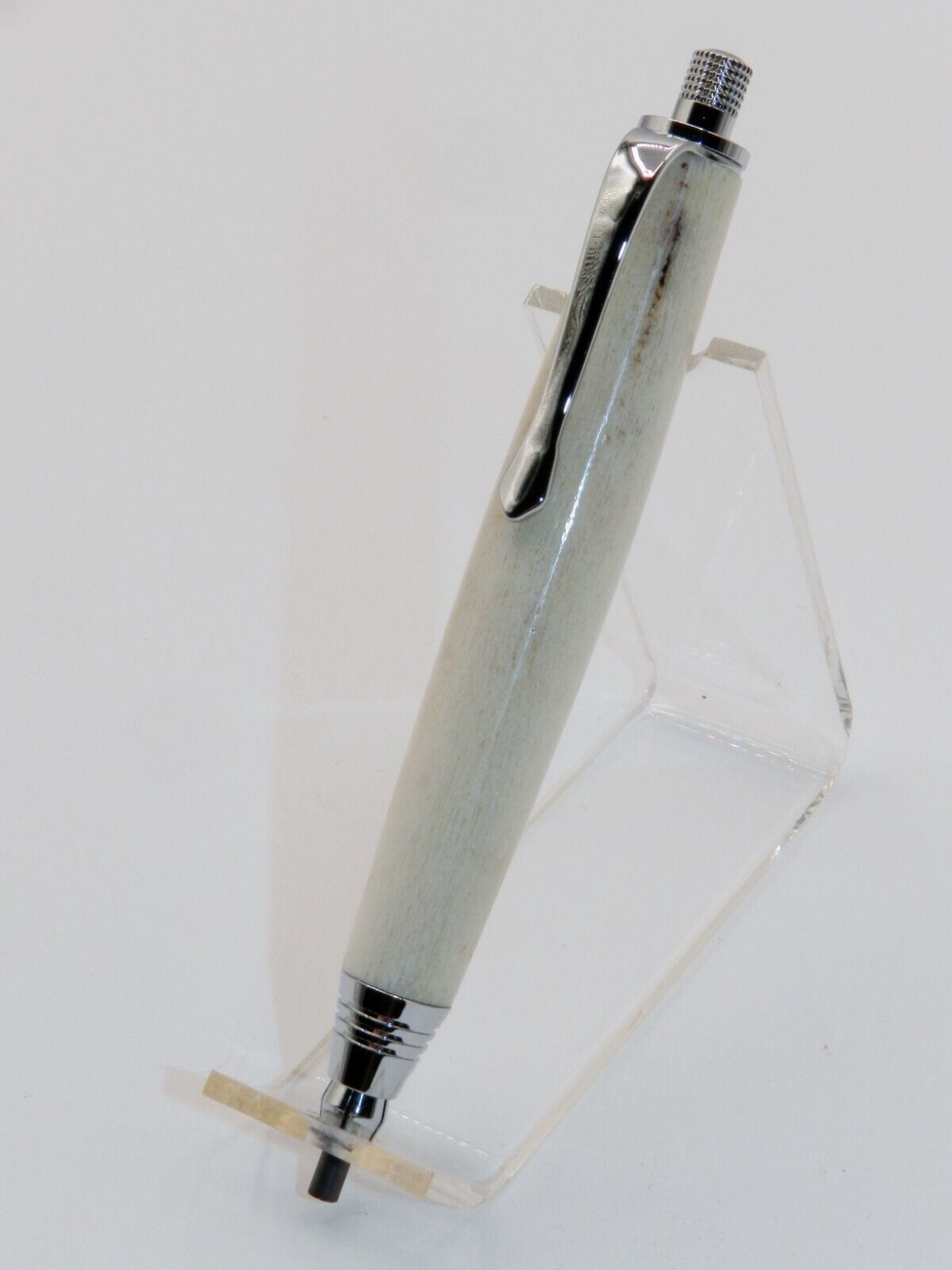 Chrome finish 3mm Sketch Pencil. Hand made with Deer Antler. #145