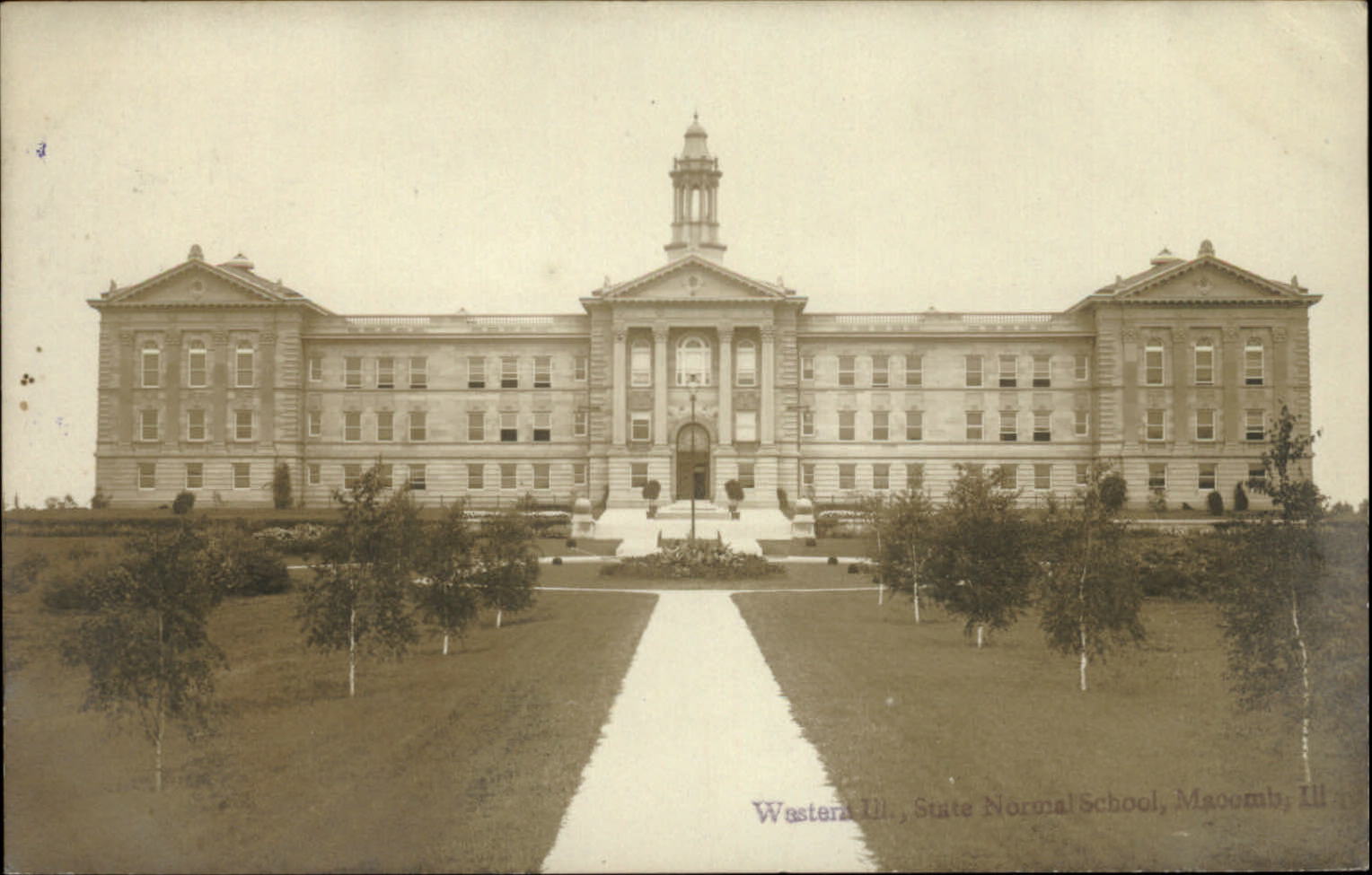 RPPC Western Illinois State Normal School Macomb IL 1909 real photo postcard