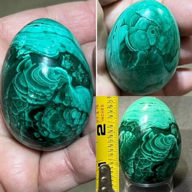 AWESOME,INTRICATE DETAIL MALACHITE EGG, FROM AFRICA (CONGO).