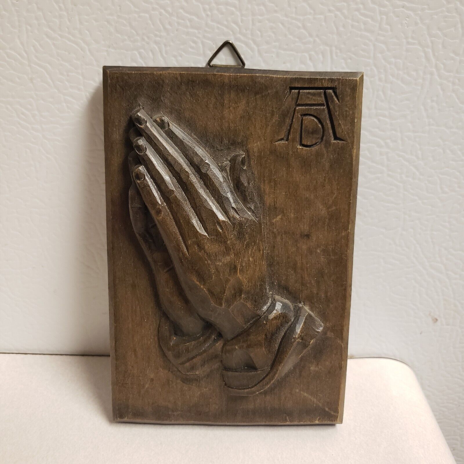 Oberammergau Wood Carved Praying Hands Vintage 5X3\