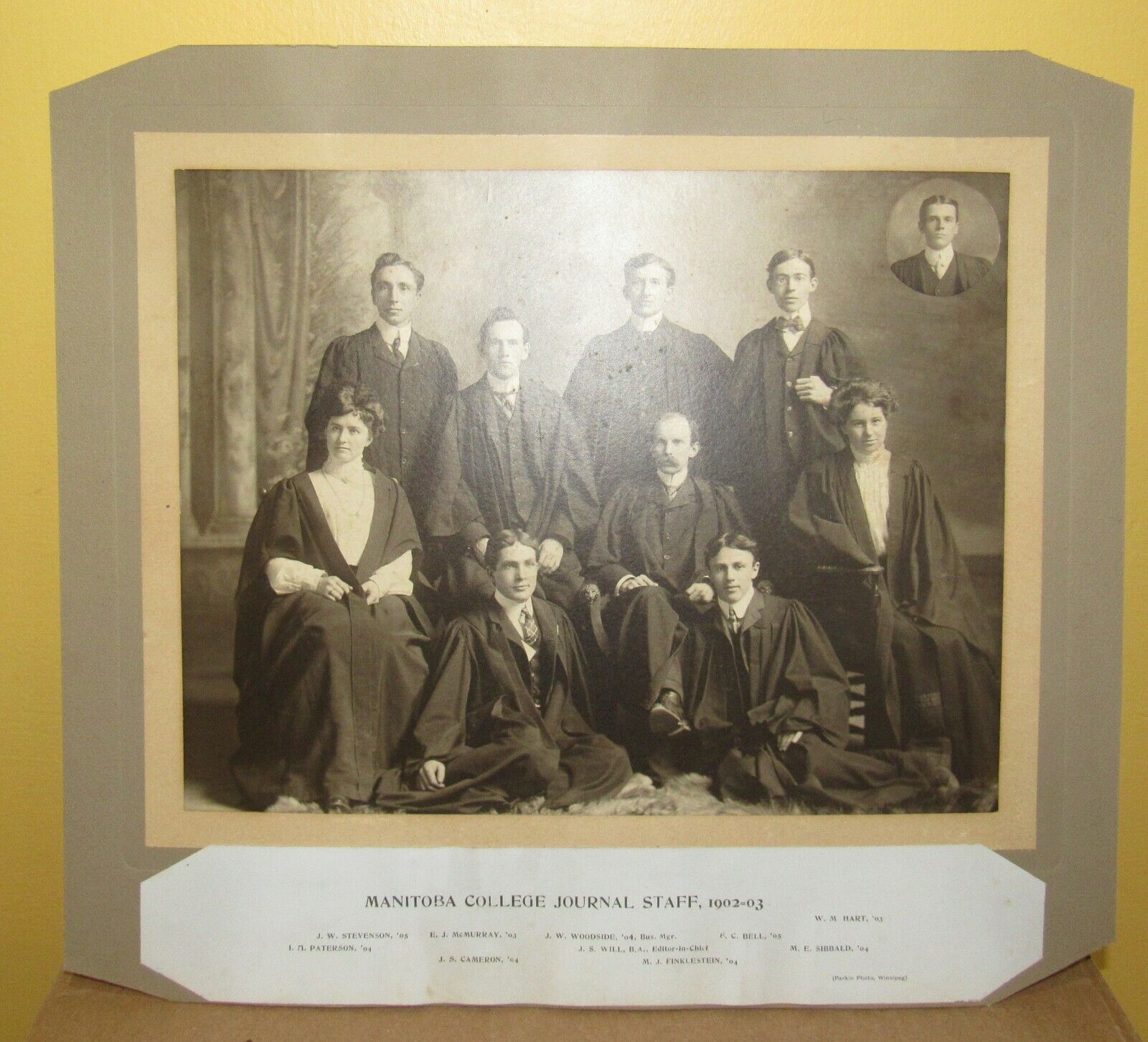 Manitoba College Journal Staff 1902-03 Vintage Photo by Parkin , Winnipeg Canada