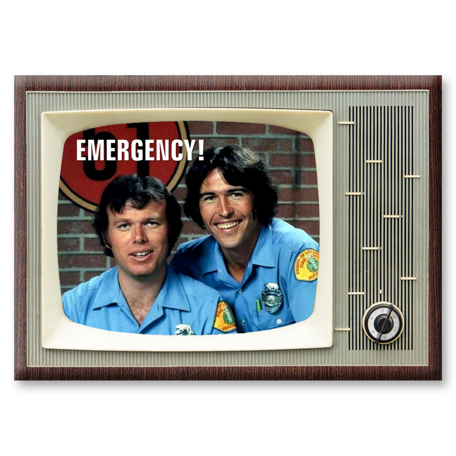 Emergency TV Show Retro TV 3.5 inches x 2.5 inches Steel Fridge Magnet