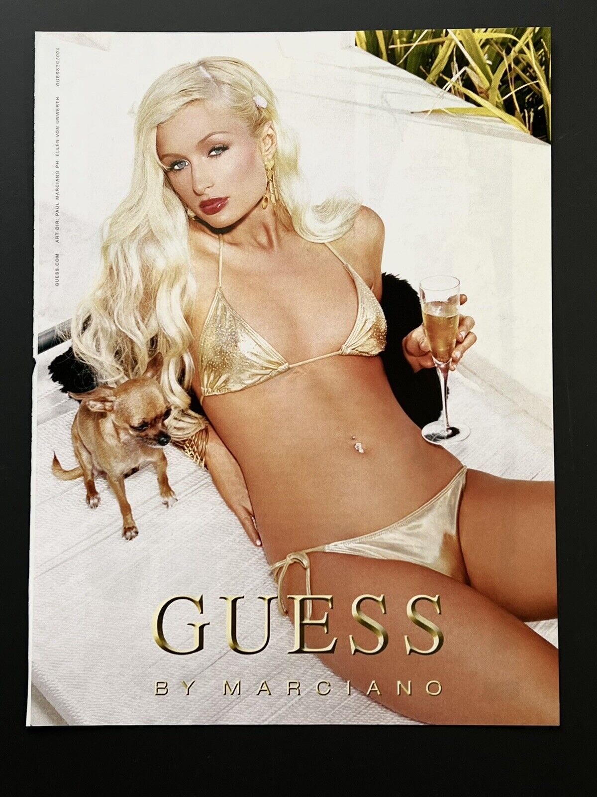 2004 PARIS HILTON GUESS AD - Poster/Print 21x27cm -By MARCIANO Sexy Bikini FHM10