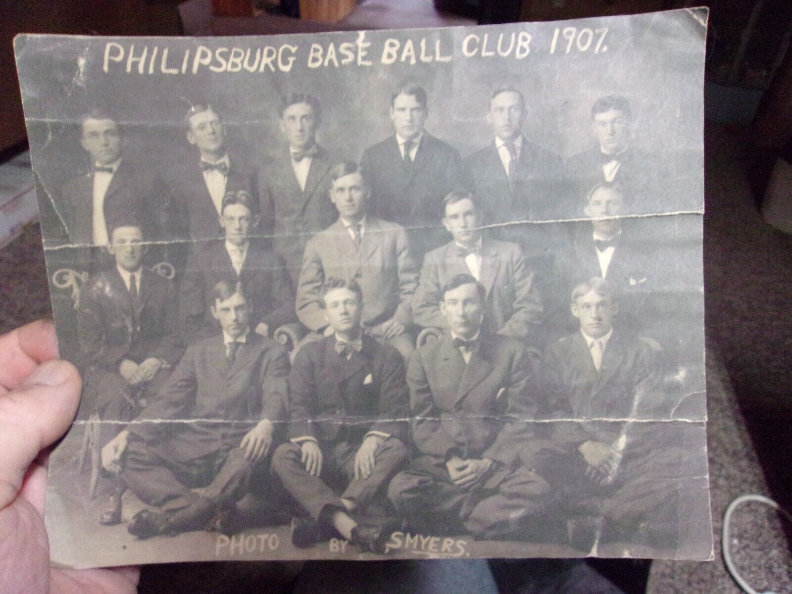 X20 Antique REAL photo Philipsburg baseball team 1907