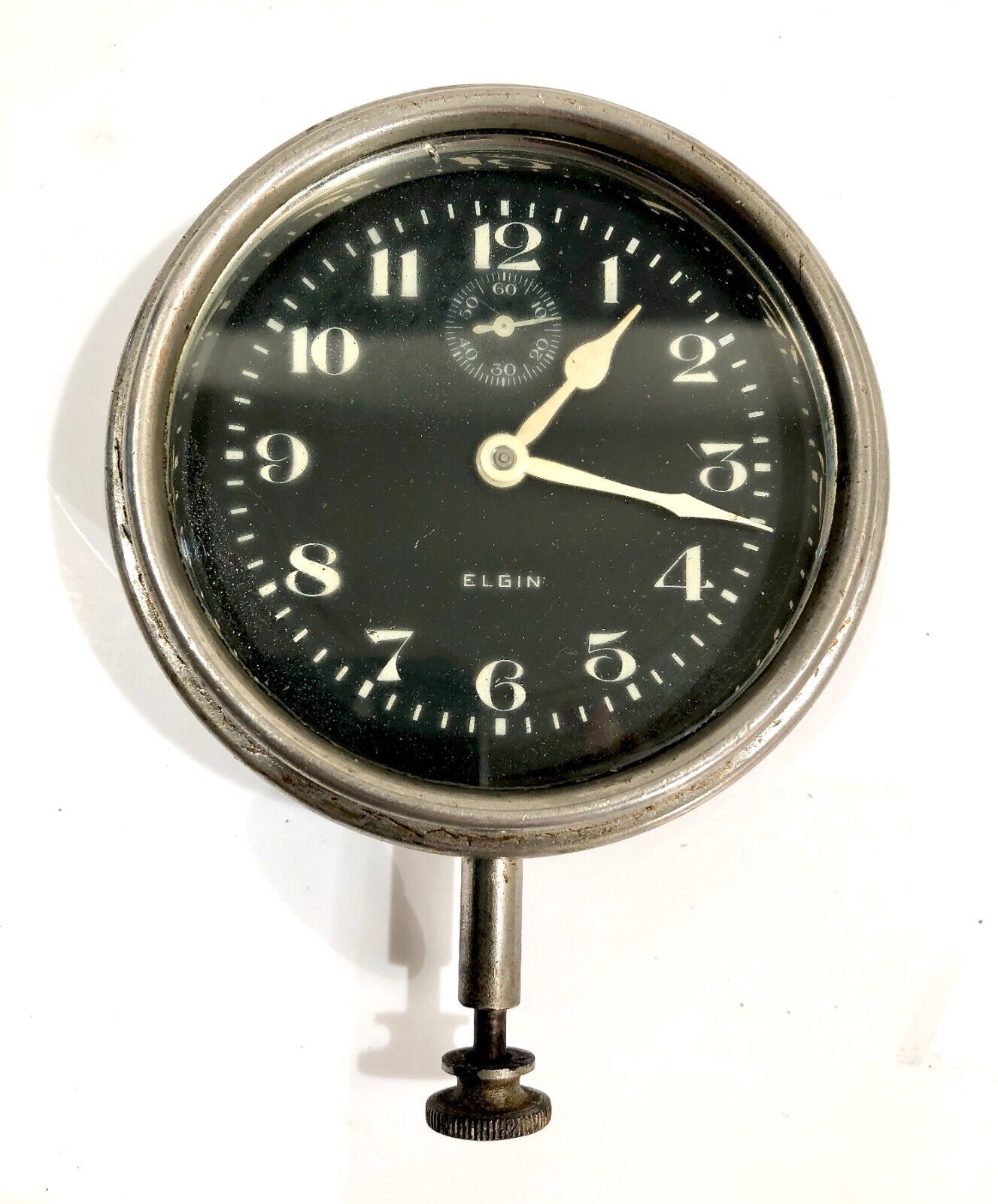 Vintage 1920’s Elgin 8 Day Stem Wind Car Automobile Clock S/N 29140196 LOOK READ