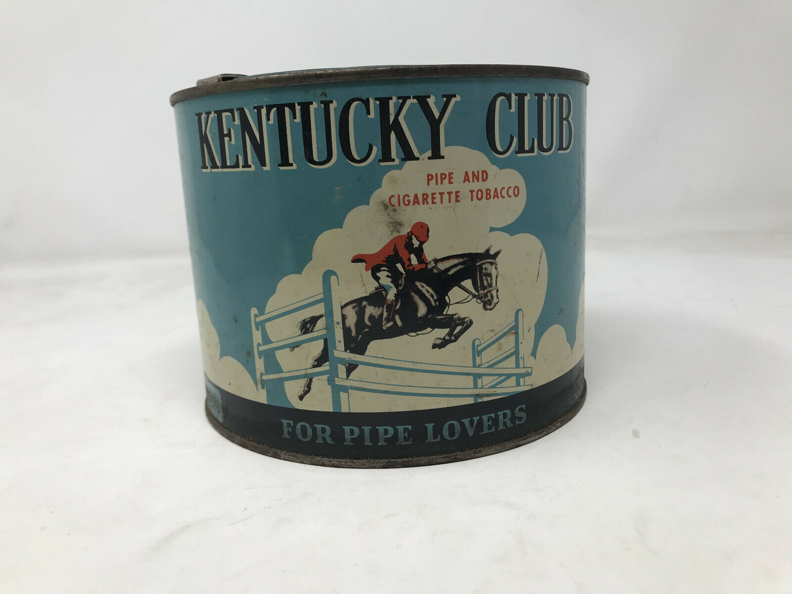 KENTUCKY CLUB Canister TOBACCO TIN - Vintage - Great Art