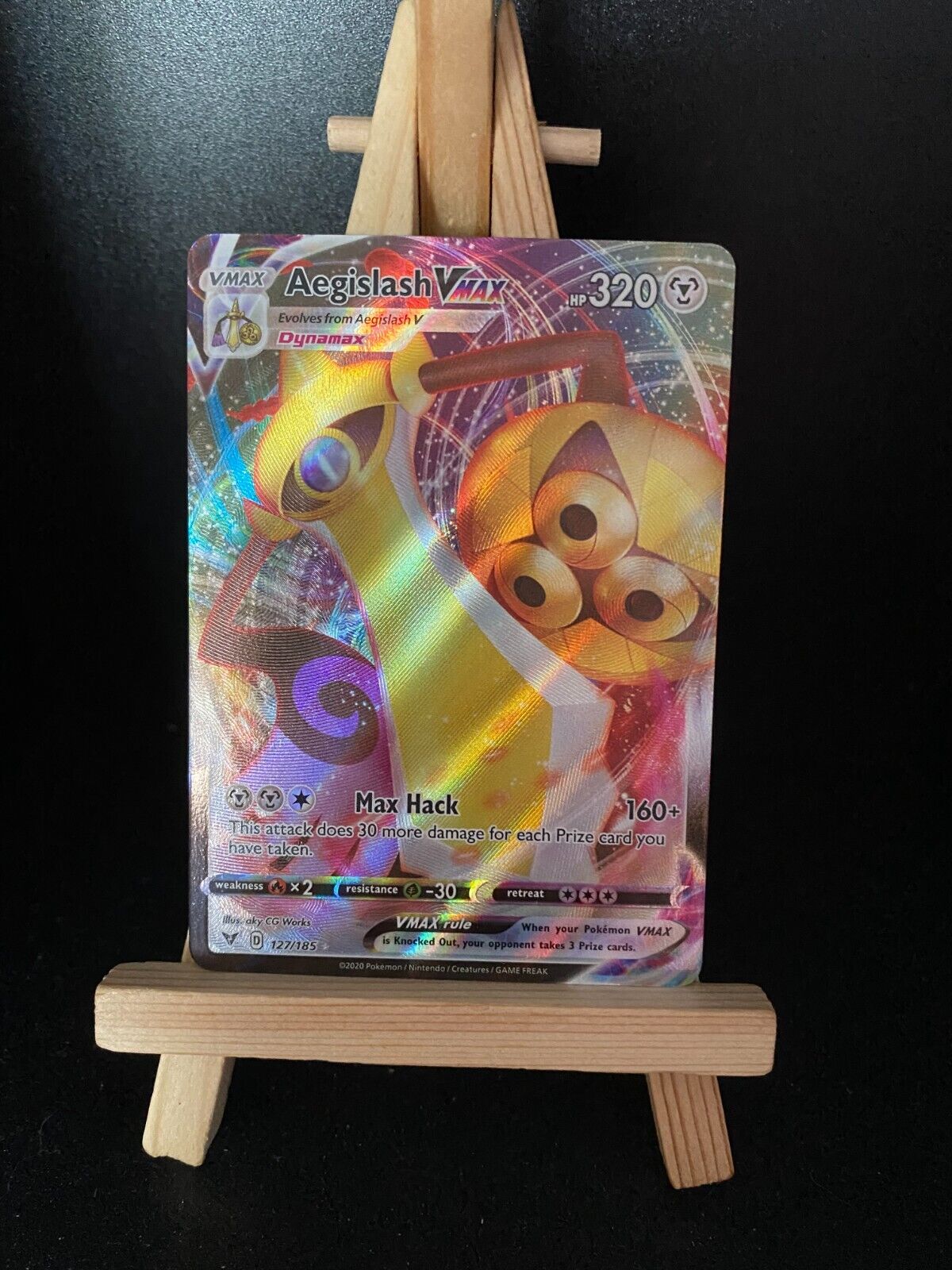 Aegislash VMAX 127/185 Rare Pokemon Card TCG from Color Shock EN