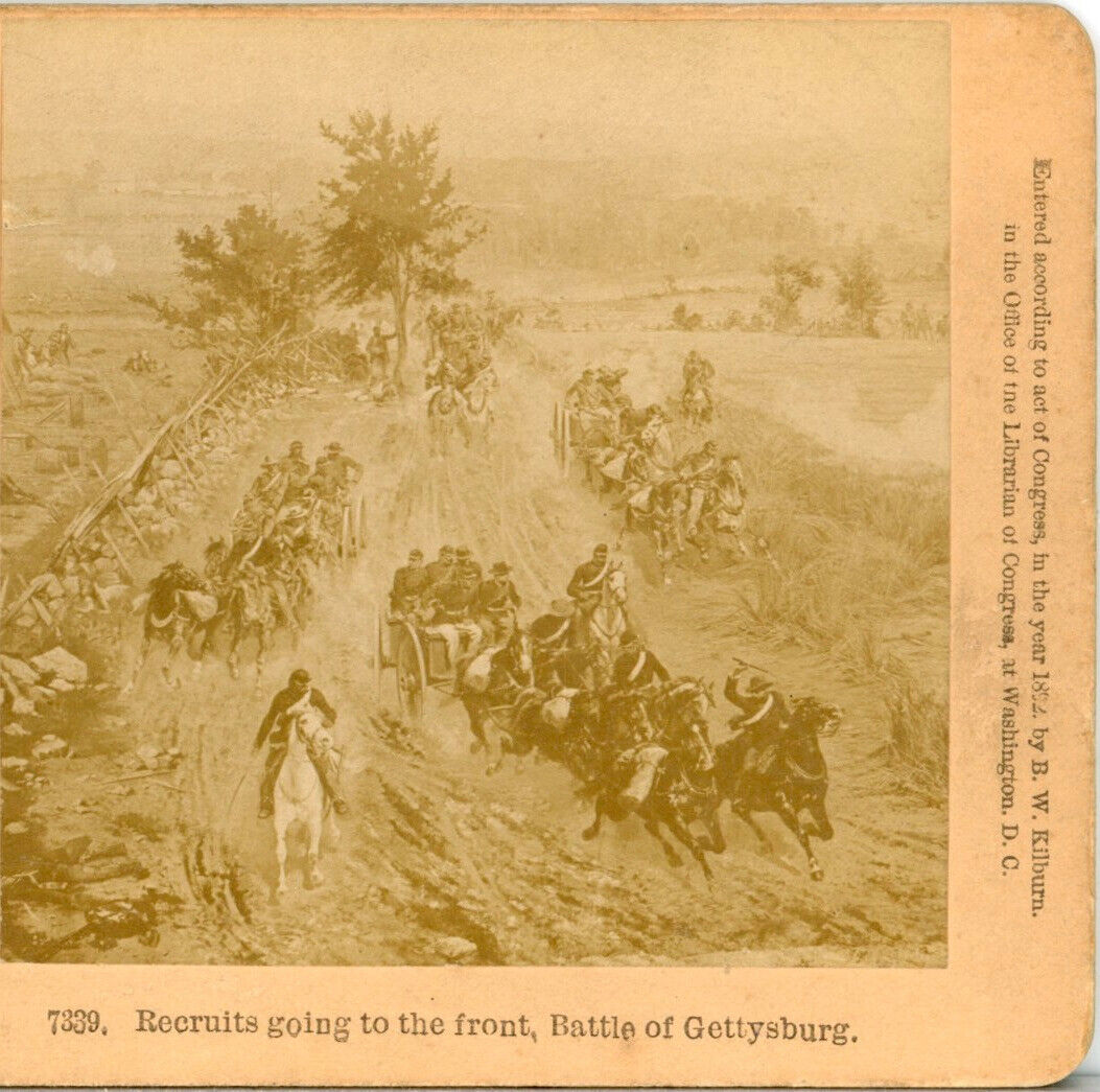 CIVIL WAR, Battle of Gettysburg, Recruits Going to Front--Kilburn Stereoview W94