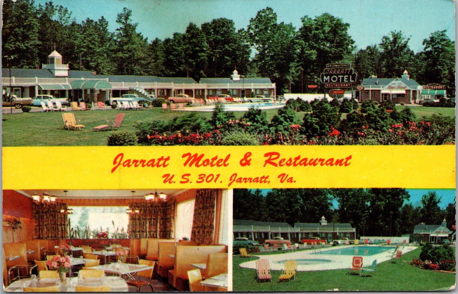 Vintage  Postcard~Jarratt Virginia~Motel And Restaurant~Posted 1969~KB11