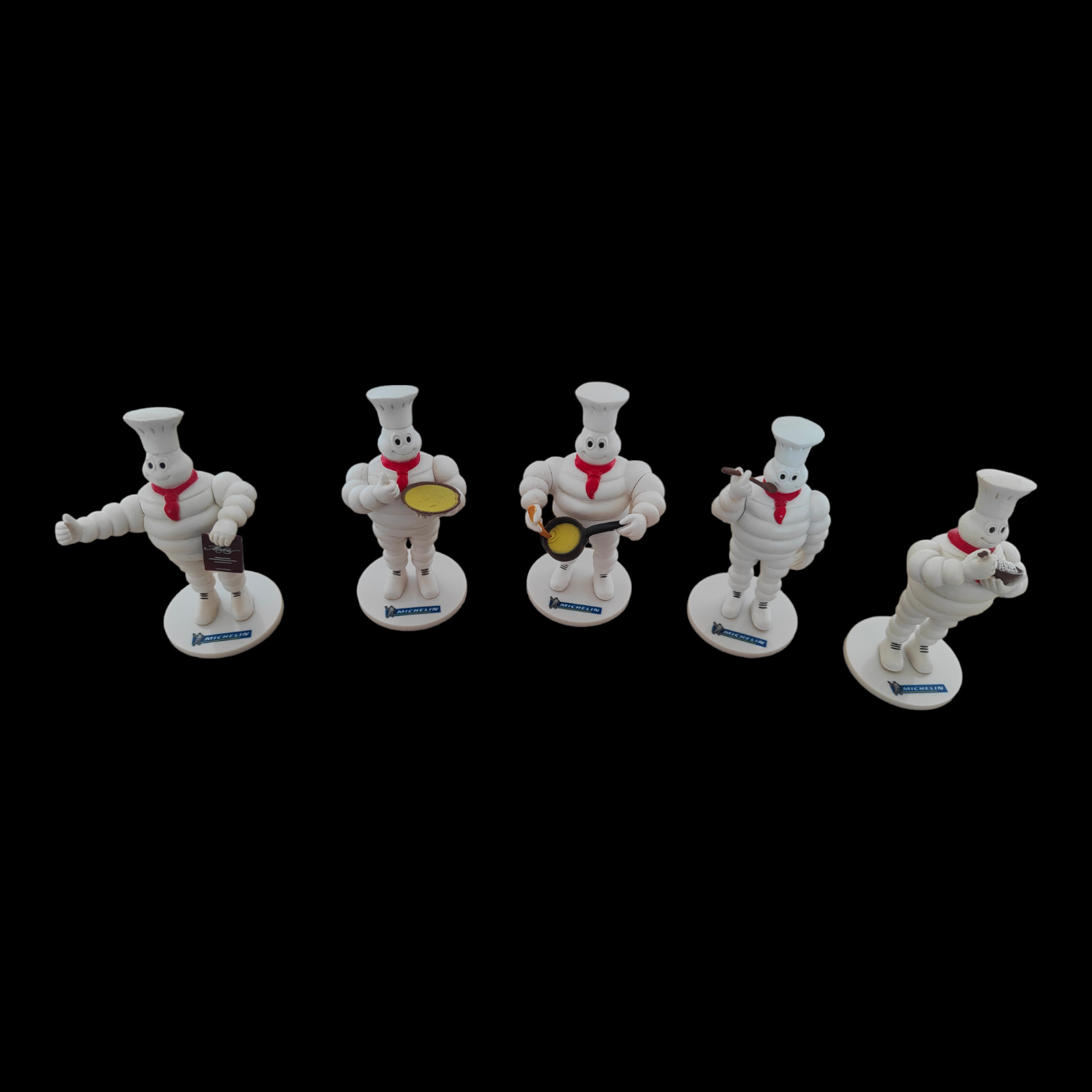 Michelin Bibendum Chef Mascot Figurine Official Merchandise Collectible Set of 5