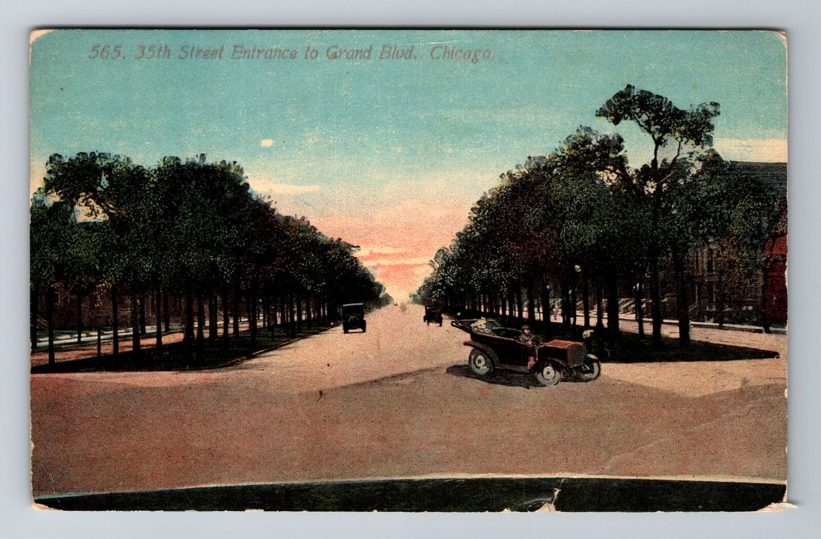 Chicago IL-Illinois, 35th Street Entrance to Grand Blvd Antique Vintage Postcard